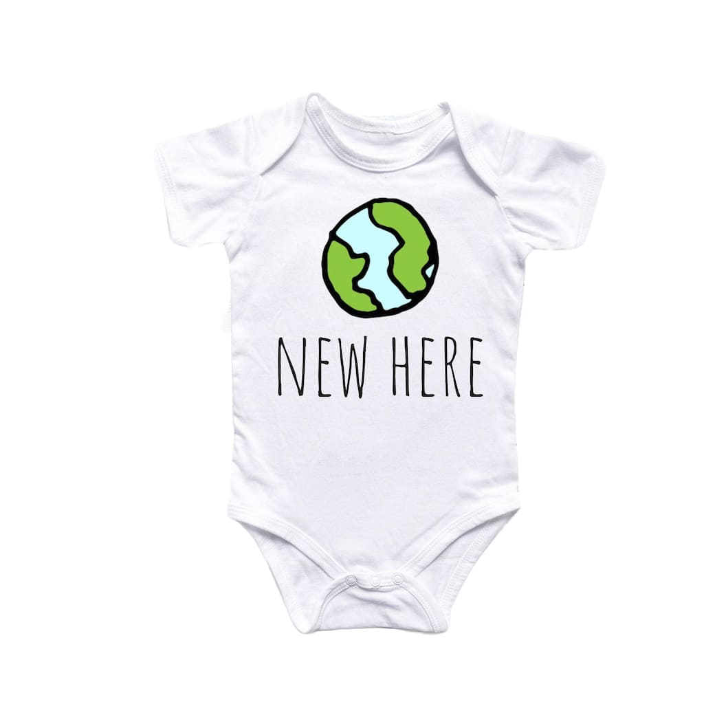 New Here Homecoming Earth - Baby Boy Girl Clothes Infant Bodysuit Funny Cute Newborn