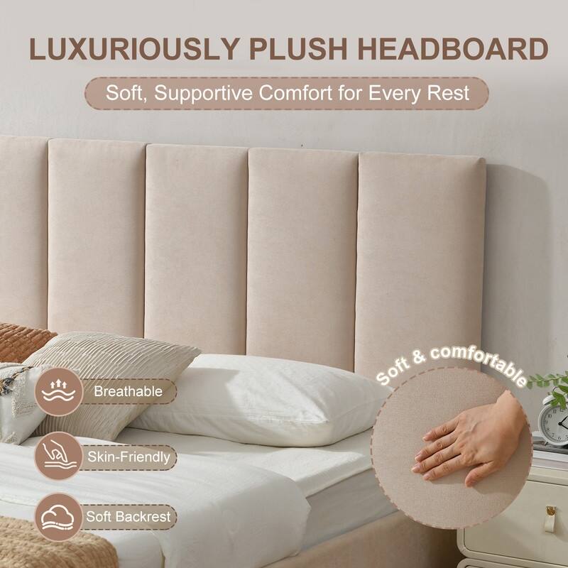 Full Size Lift-Up Storage Bed, White