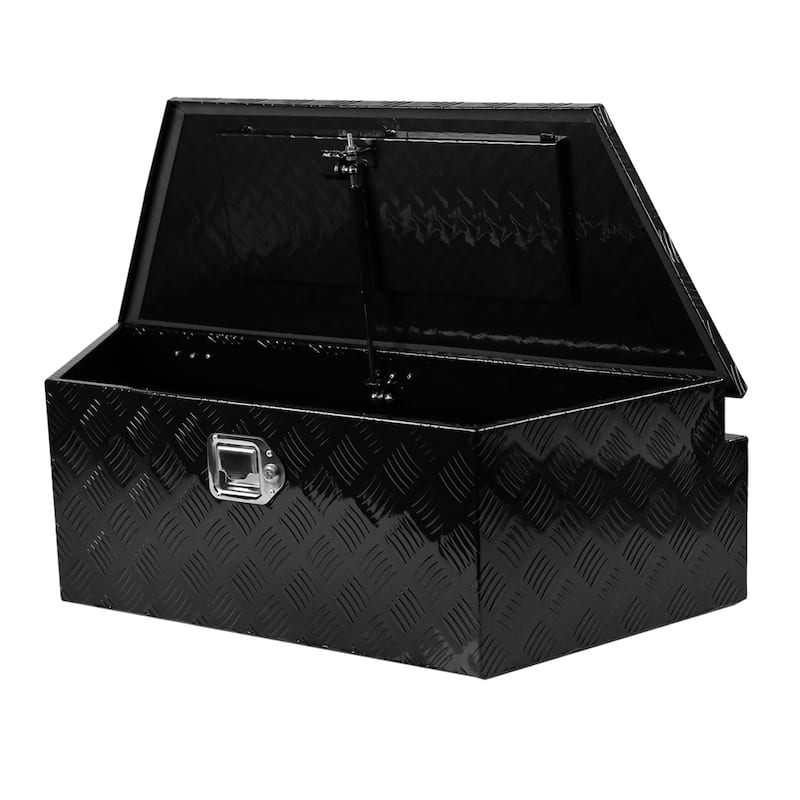 Heavy Duty Aluminum Alloy Plate Tongue Tool Box with Lock and Keys - N/A