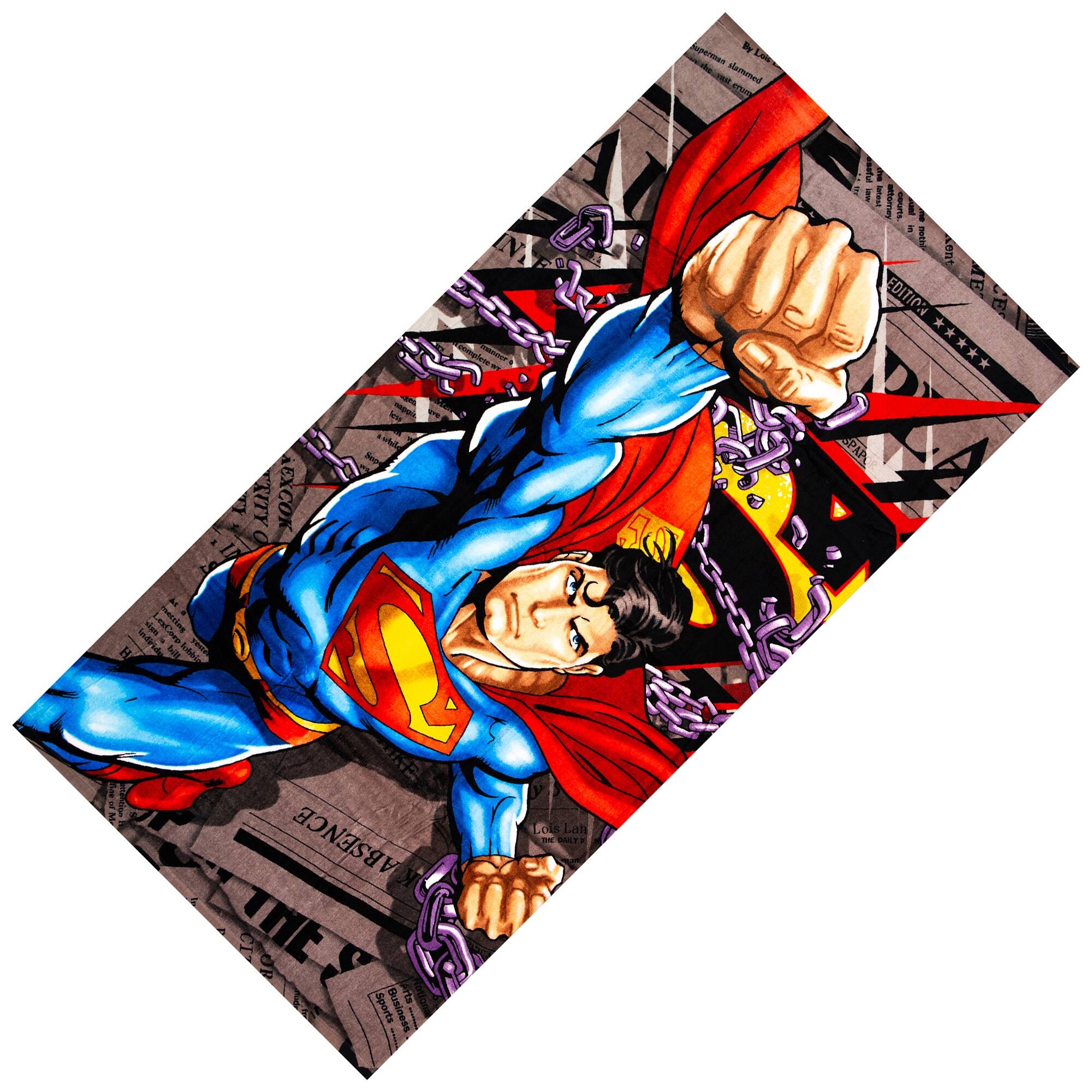 Kids DC Cotton Beach Towel, Superman Daily News, 60 x 30 inches On