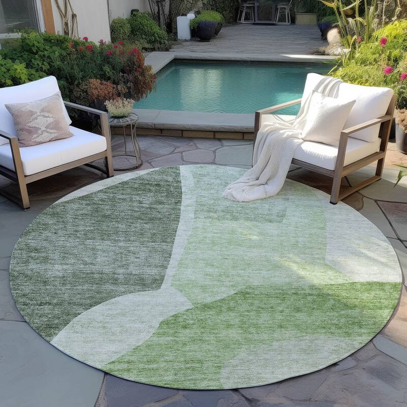 Machine Washable Indoor/ Outdoor Chantille Modern Abstract Rug