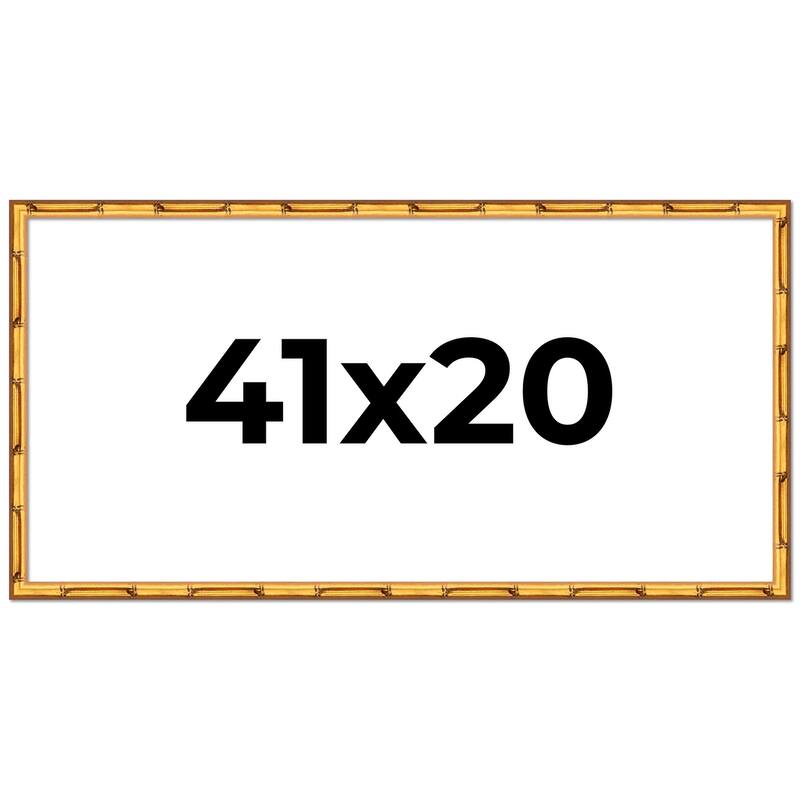 41x20 Frame Gold Bamboo Solid Wood Picture Frame | 1 Inch Moulding