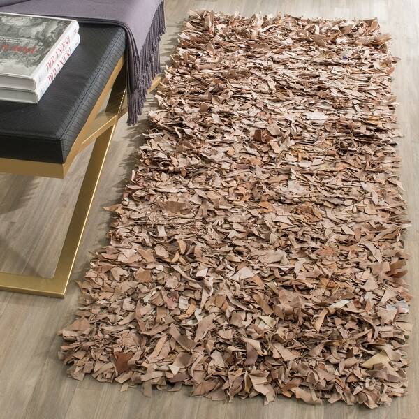 Shop Black Friday Deals On Safavieh Handmade Leather Shag Ceciel Modern Leather Rug Overstock 9575240