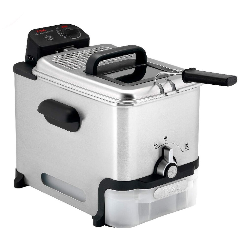 TOPKITCH Electric Deep fryer Stainless Steel with Basket & Lid Capacity  10L(10.5QT) Countertop Fryers for Home Kitchen and Restaurant with 60  Minute