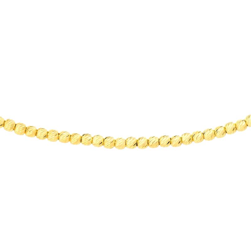 Marquee Jewels 14K Solid Yellow Gold Adjustable Beaded Choker