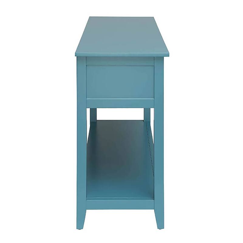 Splendid Teal Console Table with Bottom Shelf
