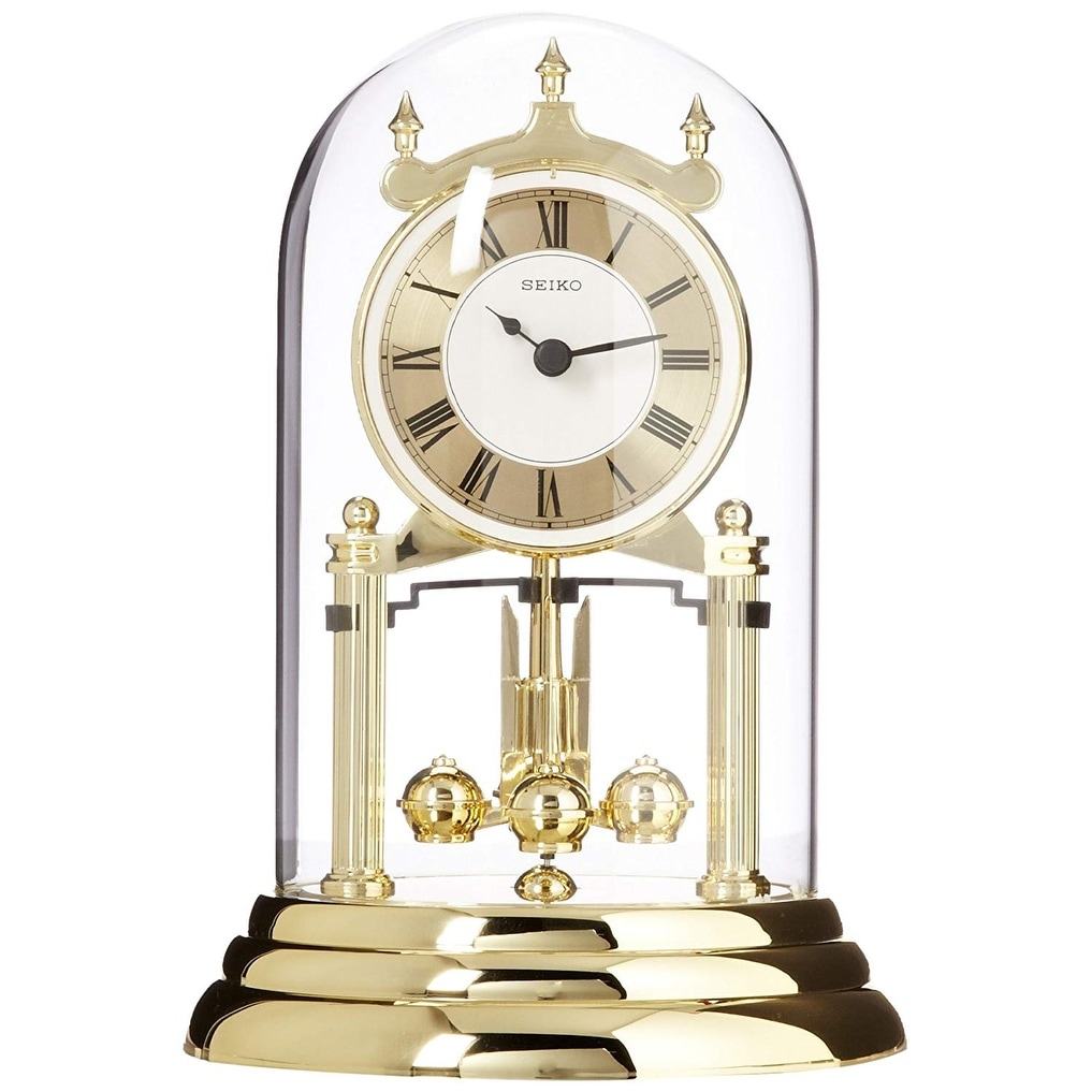 Seiko QHN006GLH Anniversary Mantel Clock, Gold Tone - Bed