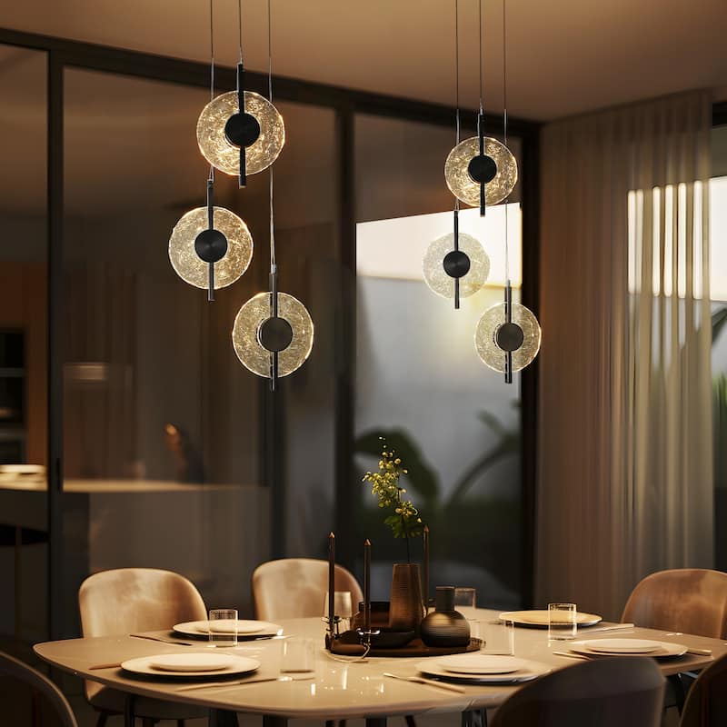 Modern LED 3-Light Chandeliers Island Pendant Lights for Kitchen Island - Gold