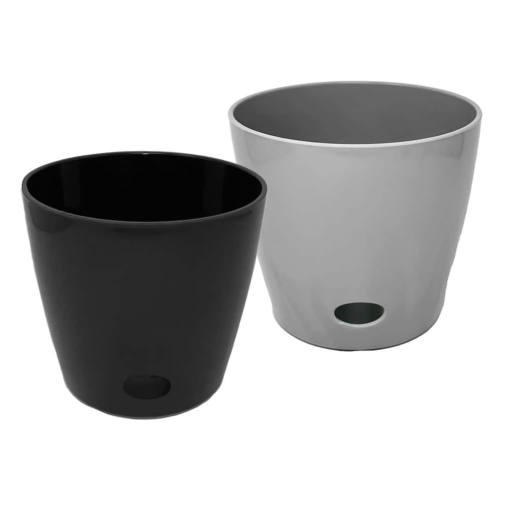Bamboo Blooms Self-Watering Plant Pot Set of 2,10" Round - 10" Round