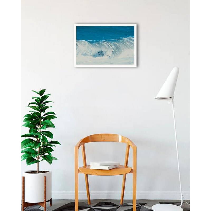 Lost Coast Waves II Framed Poster - 18 x 24 Inch - White