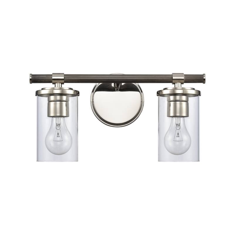 Burrow 15-inch Wide 2-Light Vanity Light in Polished Nickel