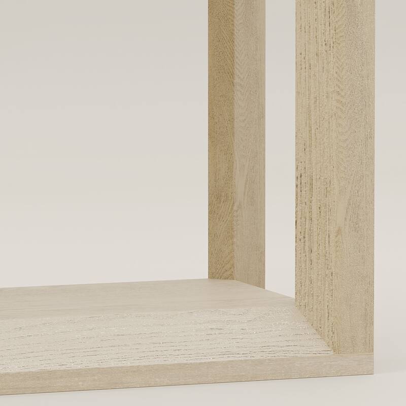 60" Rectangular Solid Wood Veneer Console Table with Ample Storage