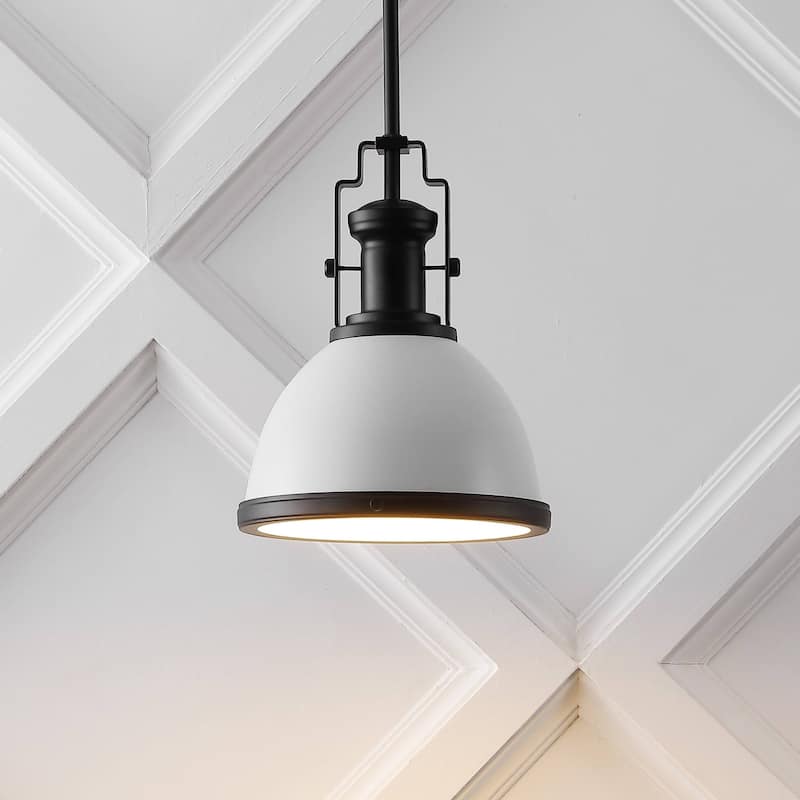 Deere Adjustable Iron/Glass Vintage LED Dome Pendant, by JONATHAN Y