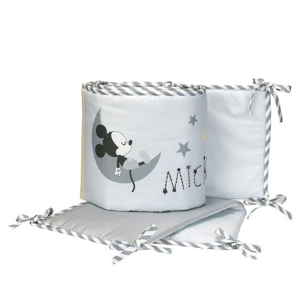 Disney Baby Mickey Mouse Gray/Yellow Celestial 4-Piece Crib Bumper by Lambs & Ivy