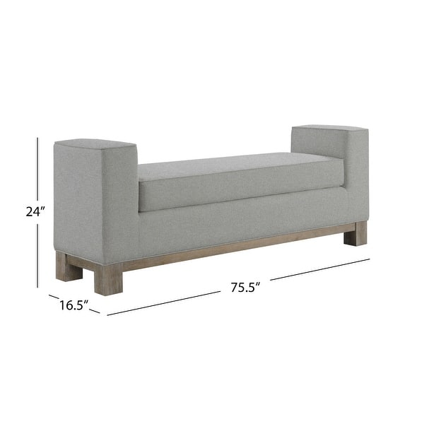 Abbyson Cape Cod StainResistant Fabric Upholstered Bedroom Bench (King