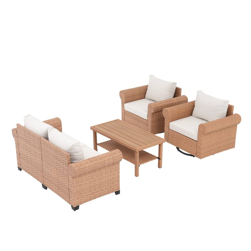 Outdoor Four-Piece Set Patio Lounge and Conversation Set