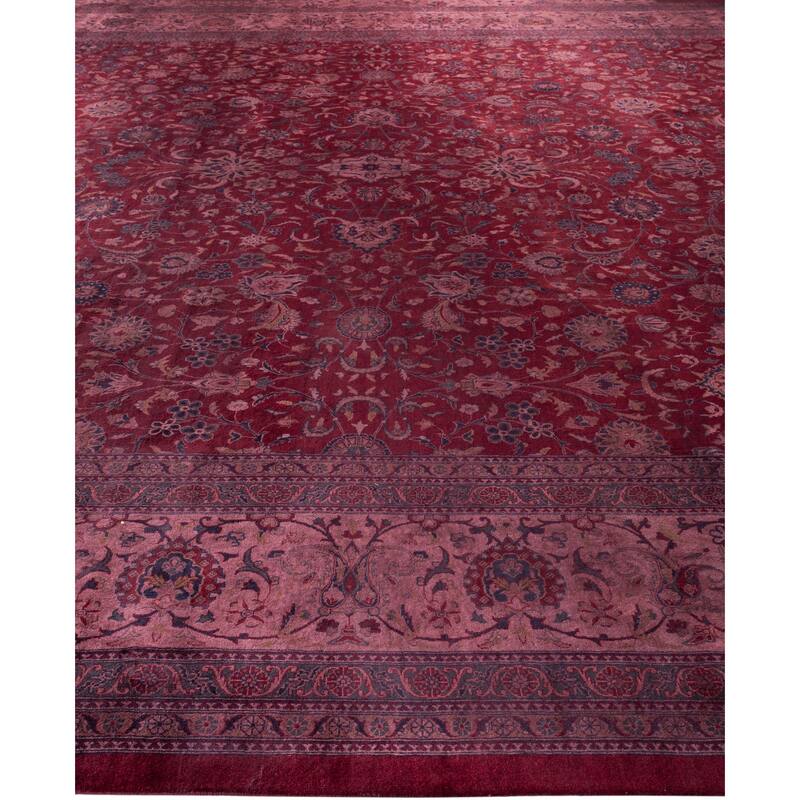 Overdyed One-of-a-Kind Hand-Knotted Area Rug - Pink - 12' 4" x 17' 0"