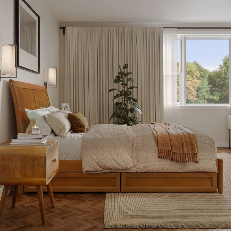 Andorra Platform Bed with Panel Footboard and Storage Drawers