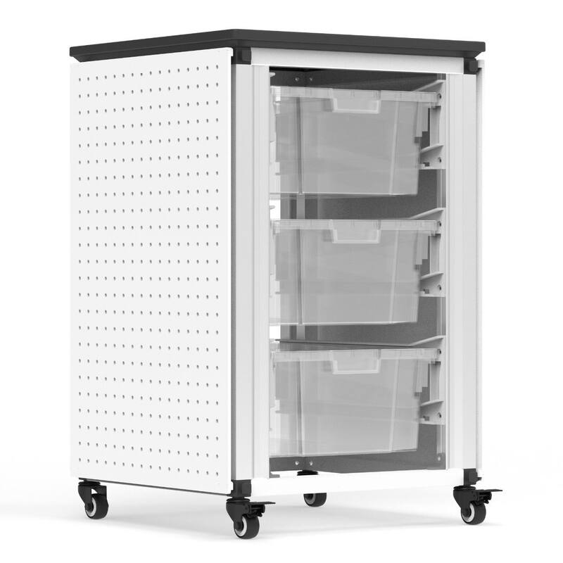 Modular Classroom Storage Cabinet - 2 side-by-side modules with 6 large bins