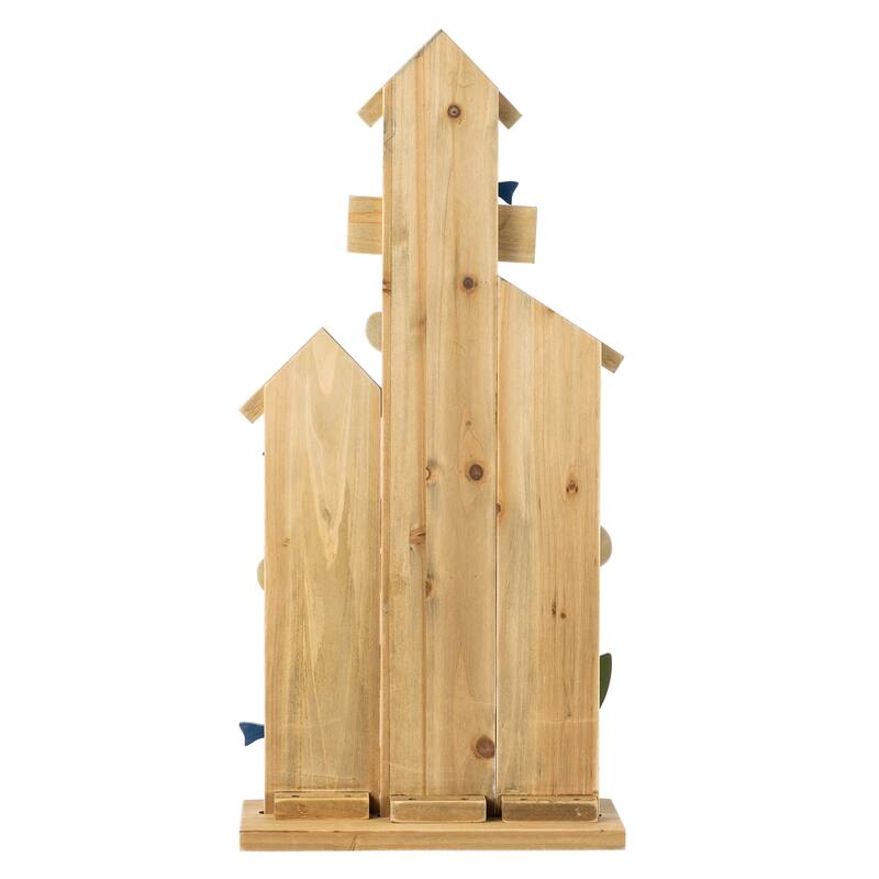 Glitzhome 30"H Detachable Solid Wood Birdhouse Shaped Porch Decor