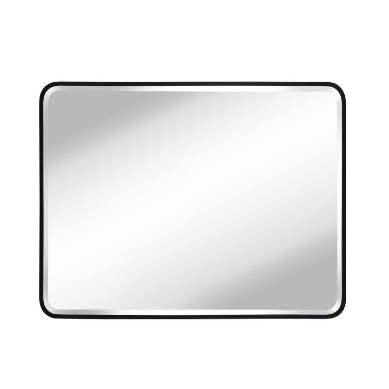 Aluminum Frame Beveled Glass Bathroom Wall Mirror with Round Corner