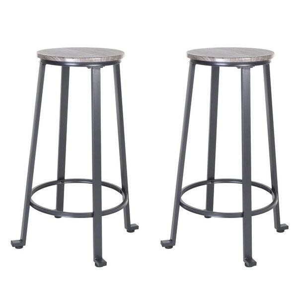 rustic metal stool