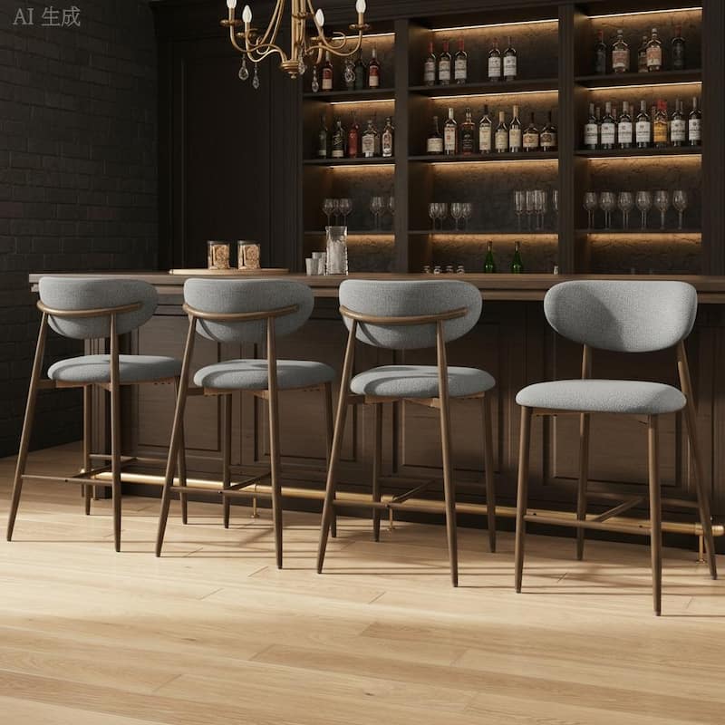RENEWLINE 25 Inch Bar Stools with Backrest, Mid-Century Modern Counter Height Stools for Kitchen Island