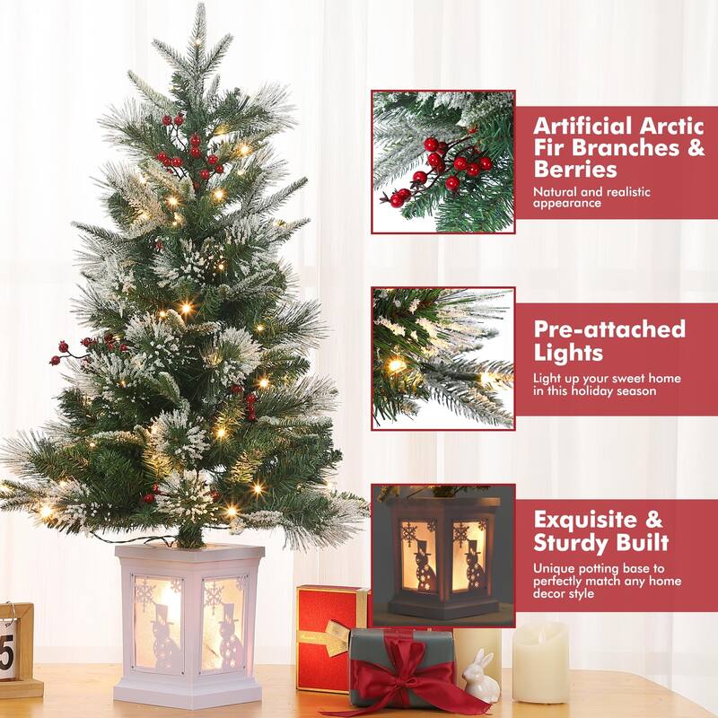 Christmas Tree with 78 Multi-Color Led Lights, 3 Ft Pre-Lit Artificial Christmas Decoration