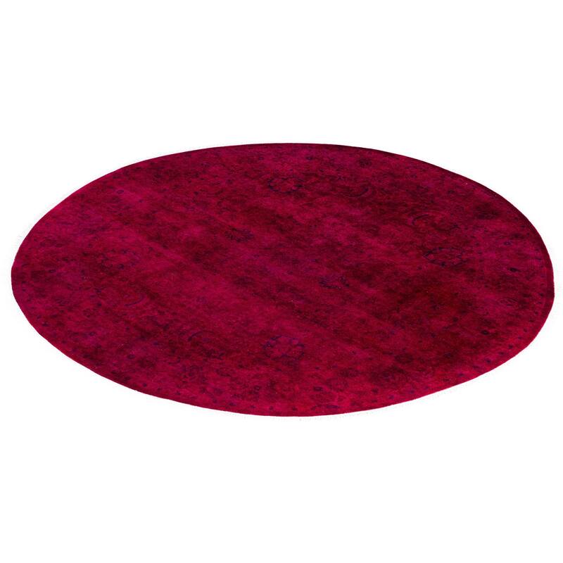 Overdyed One-of-a-Kind Hand-Knotted Area Rug - Pink - 6' 1" x 6' 1"