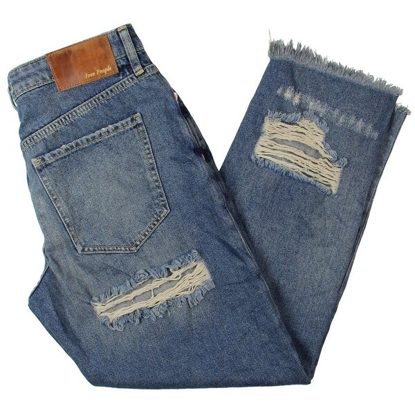 frayed hem boyfriend jeans