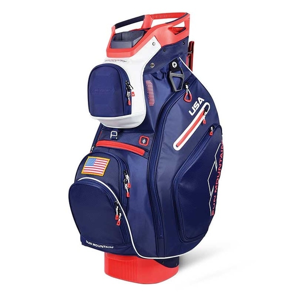 New 2019 Sun Mountain C-130 Golf Cart Bag (Navy / White / Red) - Navy / White / Red