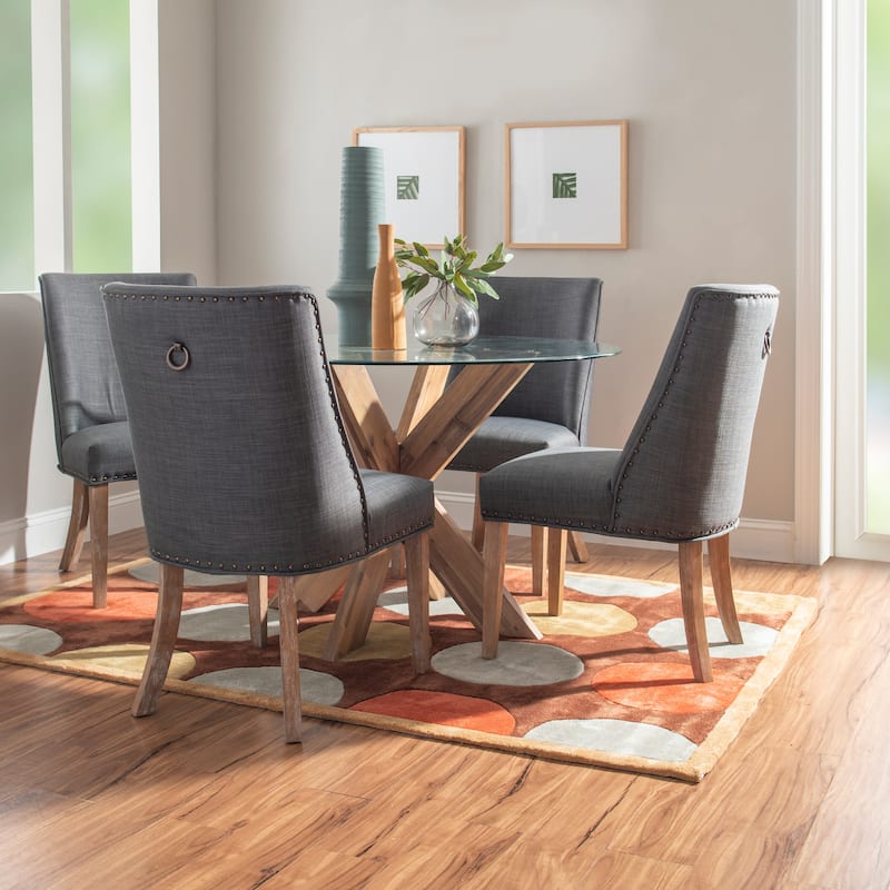 Allard X-base Round Glass Dining Table (Table Only)