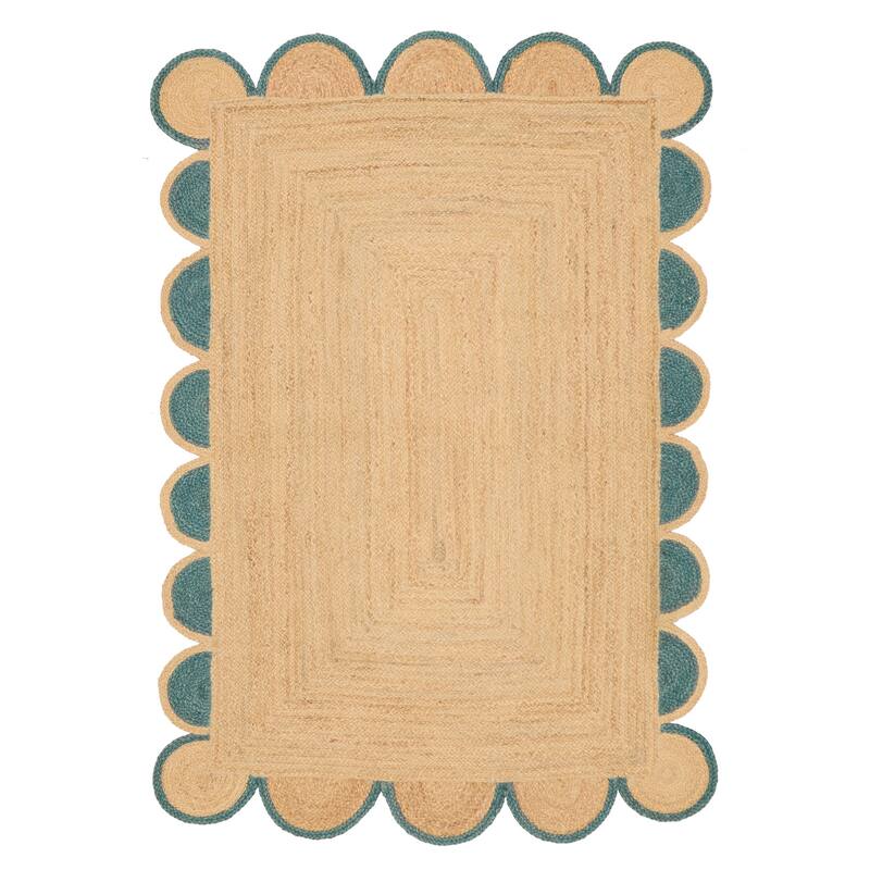 ECARPETGALLERY Braided Weave Palas Denizli Tan Jute Rug - 4'6 x 6'7