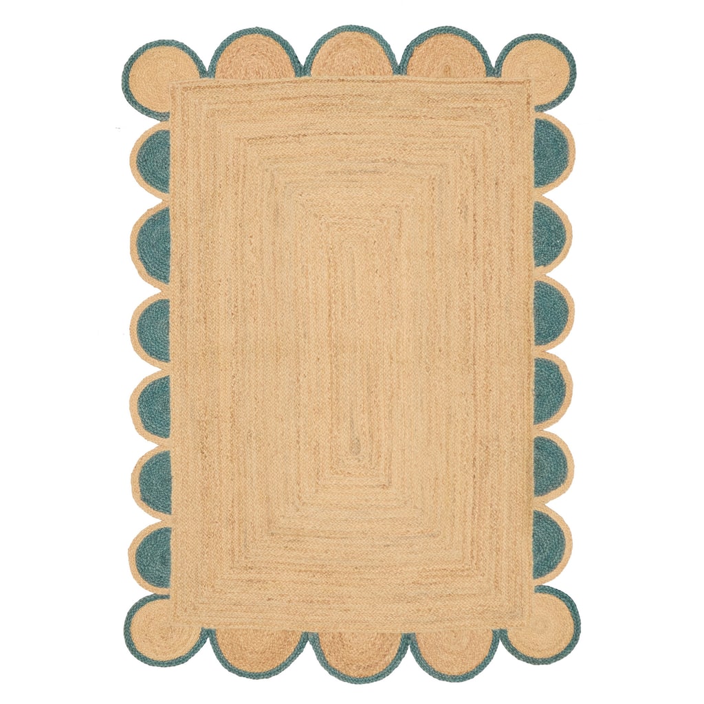 ECARPETGALLERY Braided Weave Palas Denizli Tan Jute Rug - 4'6 x 6'7