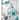 72" x 72" - Turquoise White Floral Fabric Textured Glam luxury Shower Curtain With 12 Metal Roller Ball Hooks