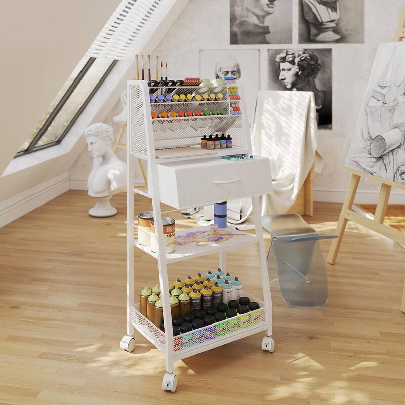 3 Tier Rolling Cart - 34.7"D x 9.3"W x 16.9"H