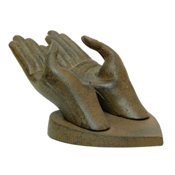 Cast Iron Hands Business Card Holder