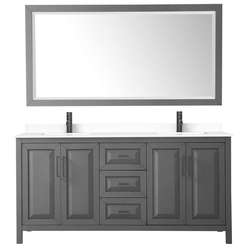 Wyndham Collection Daria 72" Free Standing Double Basin Vanity Set