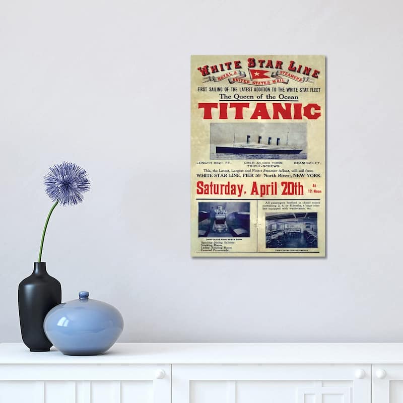 iCanvas "1912 UK Titanic Poster" by The Advertising Archives Canvas Print - 18x12x1.5