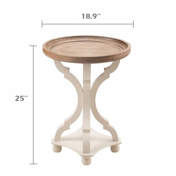 dimension image slide 1 of 3, COZAYH Rustic Farmhouse Cottagecore Accent End Table