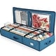 Gift Wrap Storage that Match Christmas Stocking Stand, Decor Display w/ Name Tags, Chalk Marker