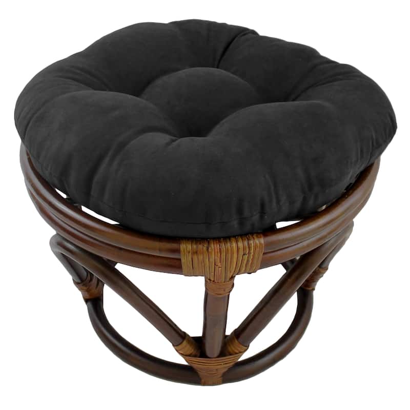 18-inch Round Microsuede Footstool/Ottoman Cushion (Cushion Only) - 18 x 18 - Black