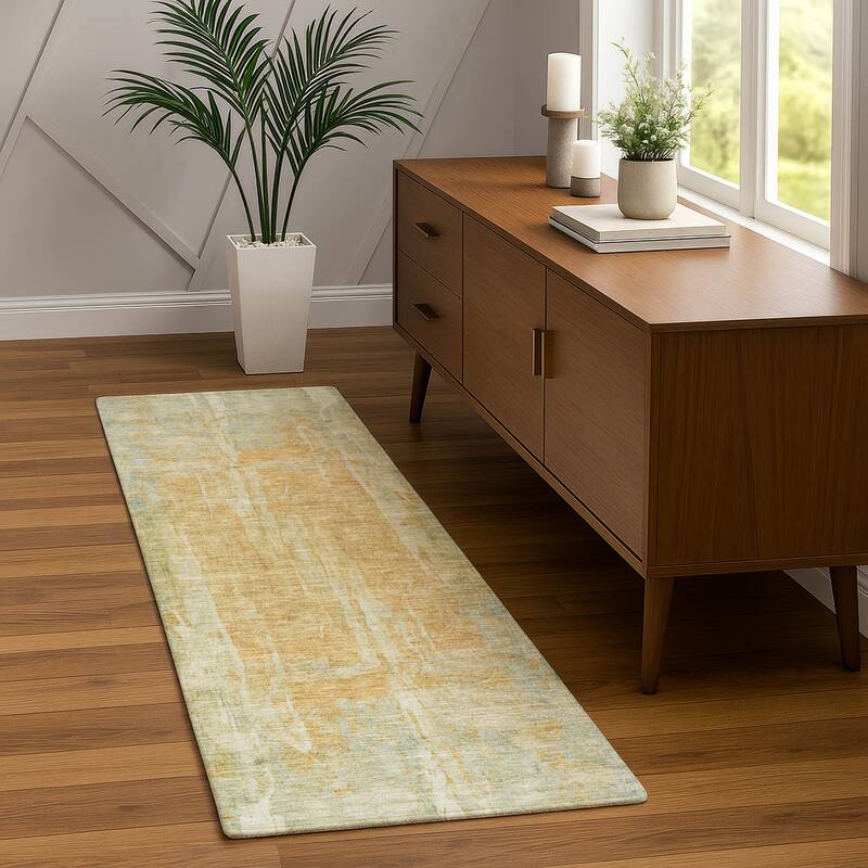 Machine Washable Indoor/ Outdoor Vintage Ombre Chantille Rug