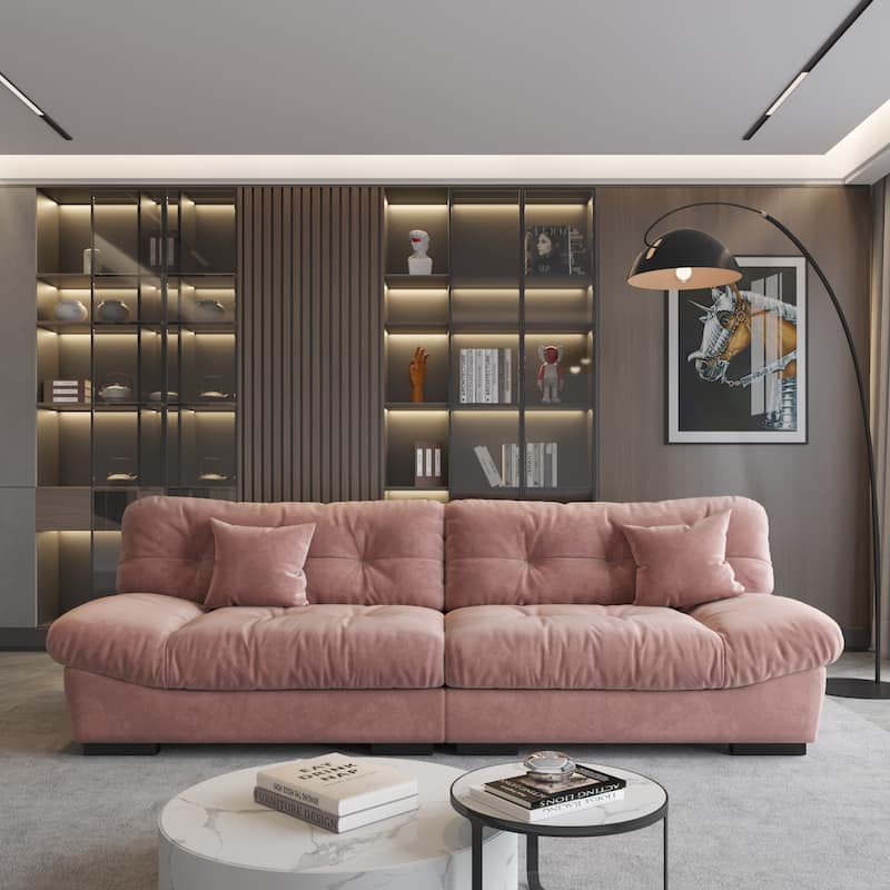 105'' Minimalism Cloud Sofa Loveseat with Two Pillow