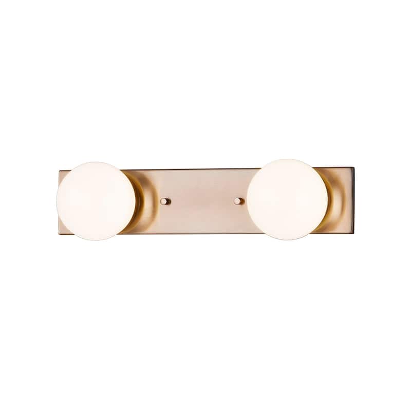 Luna 2-Light LED Bath Bar with Opal Backing Shade - Polished Chrome