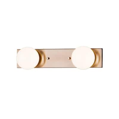 Luna 2-Light LED Bath Bar with Opal Backing Shade