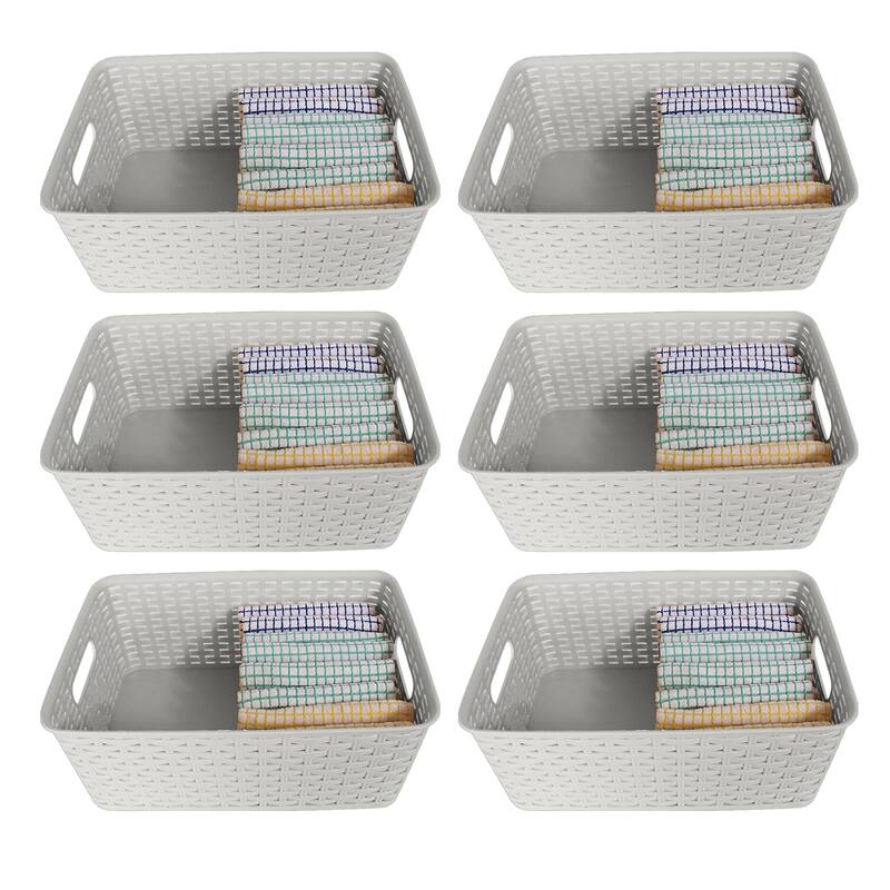 YBM Home Plastic Rattan Storage Box Basket Organizer, BA425