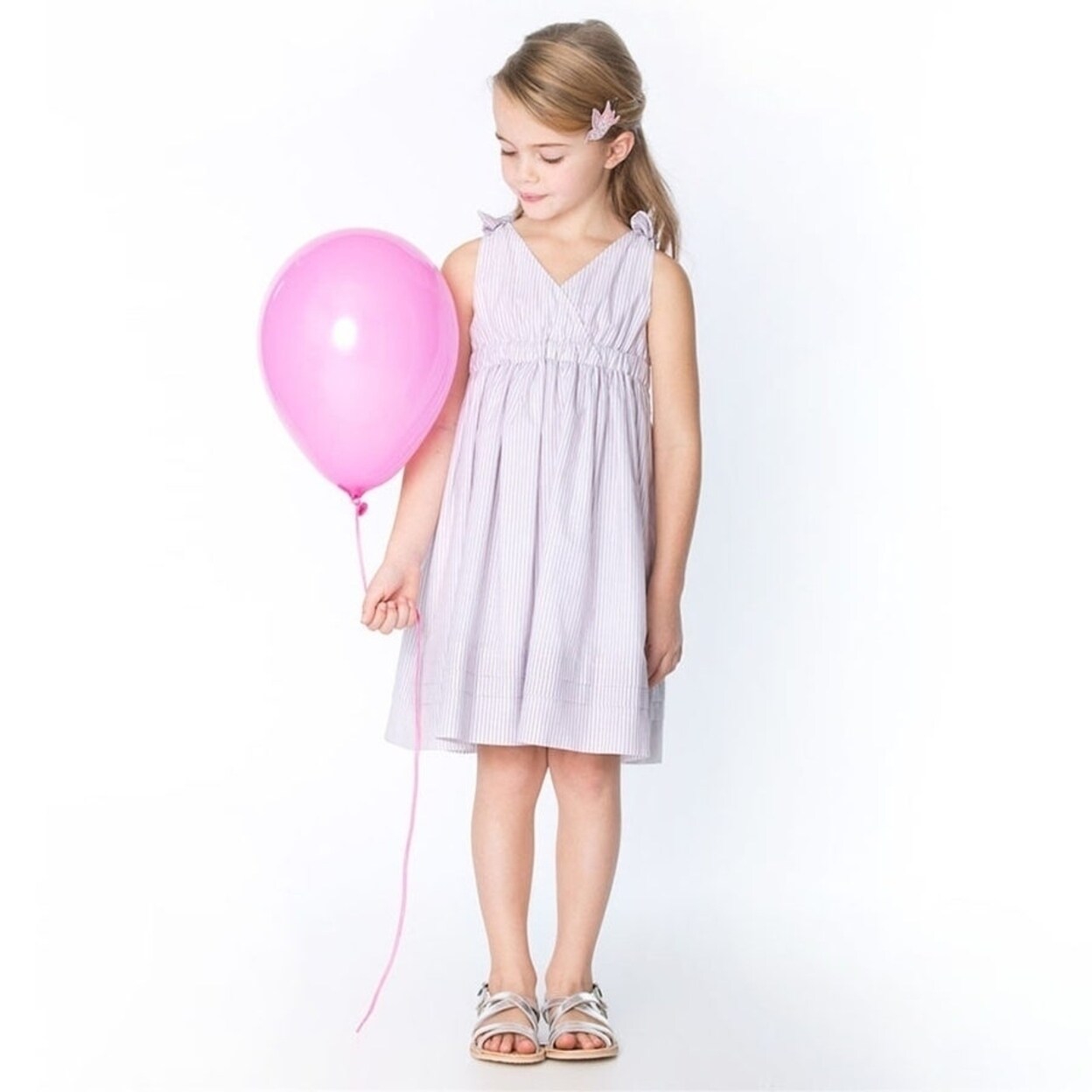 Shop European Fashion Summer Cotton Pinstripe Girls Dress Kids