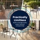 preview thumbnail 6 of 35, 23.5" Square Glass Metal Table with 2 Metal Aluminum Slat Stack Chairs