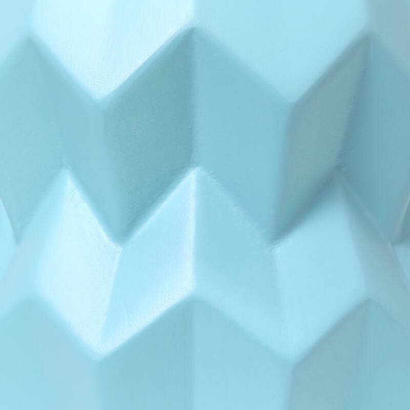 Ceramic Geometric Table Lamp with Fabric Shade for Bedroom - 6 x 6 x 13 in. (L x W x H)